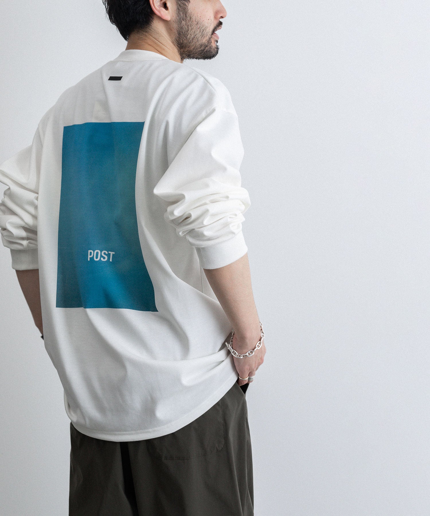 stein / シュタイン】】OVERSIZED LONG SLEEVE TEE [POST] - WHITE