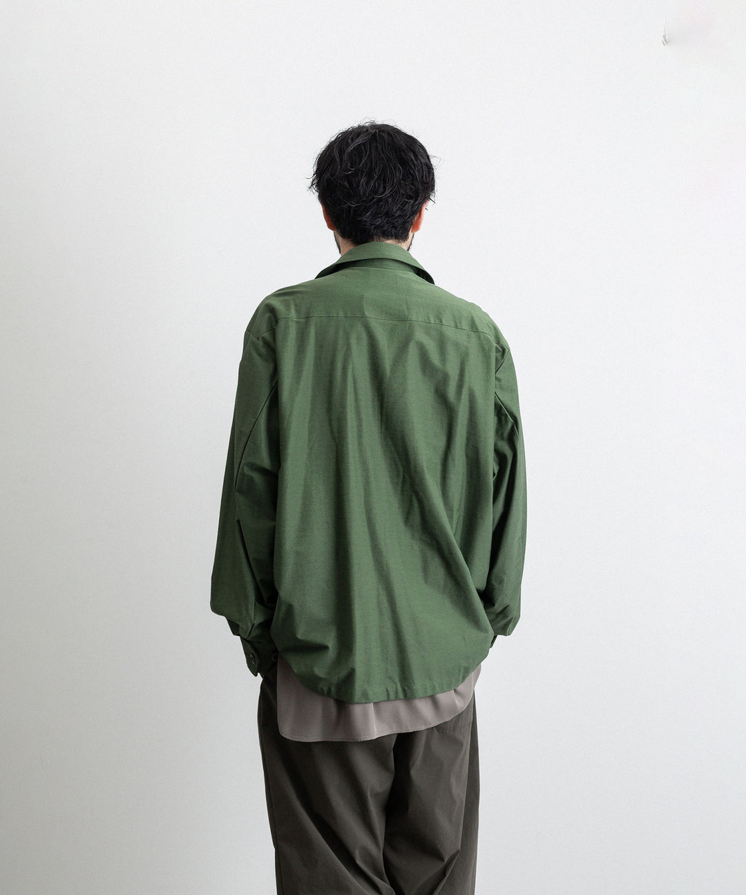 【KANEMASA PHIL.】カネマサのTYPEWRITER HIGH GAUGE JERSEY FATIGUE JACKET - MILITARY GREEN