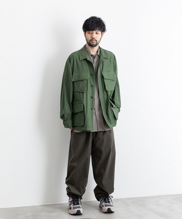 【KANEMASA PHIL.】カネマサのTYPEWRITER HIGH GAUGE JERSEY FATIGUE JACKET - MILITARY GREEN