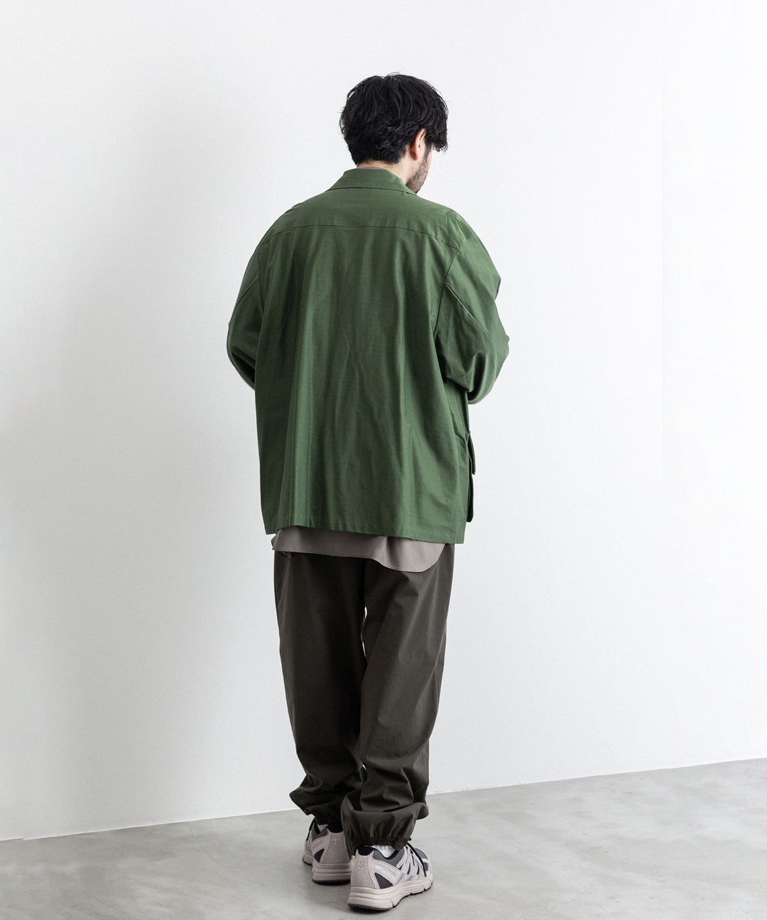 【KANEMASA PHIL.】カネマサのTYPEWRITER HIGH GAUGE JERSEY FATIGUE JACKET - MILITARY GREEN