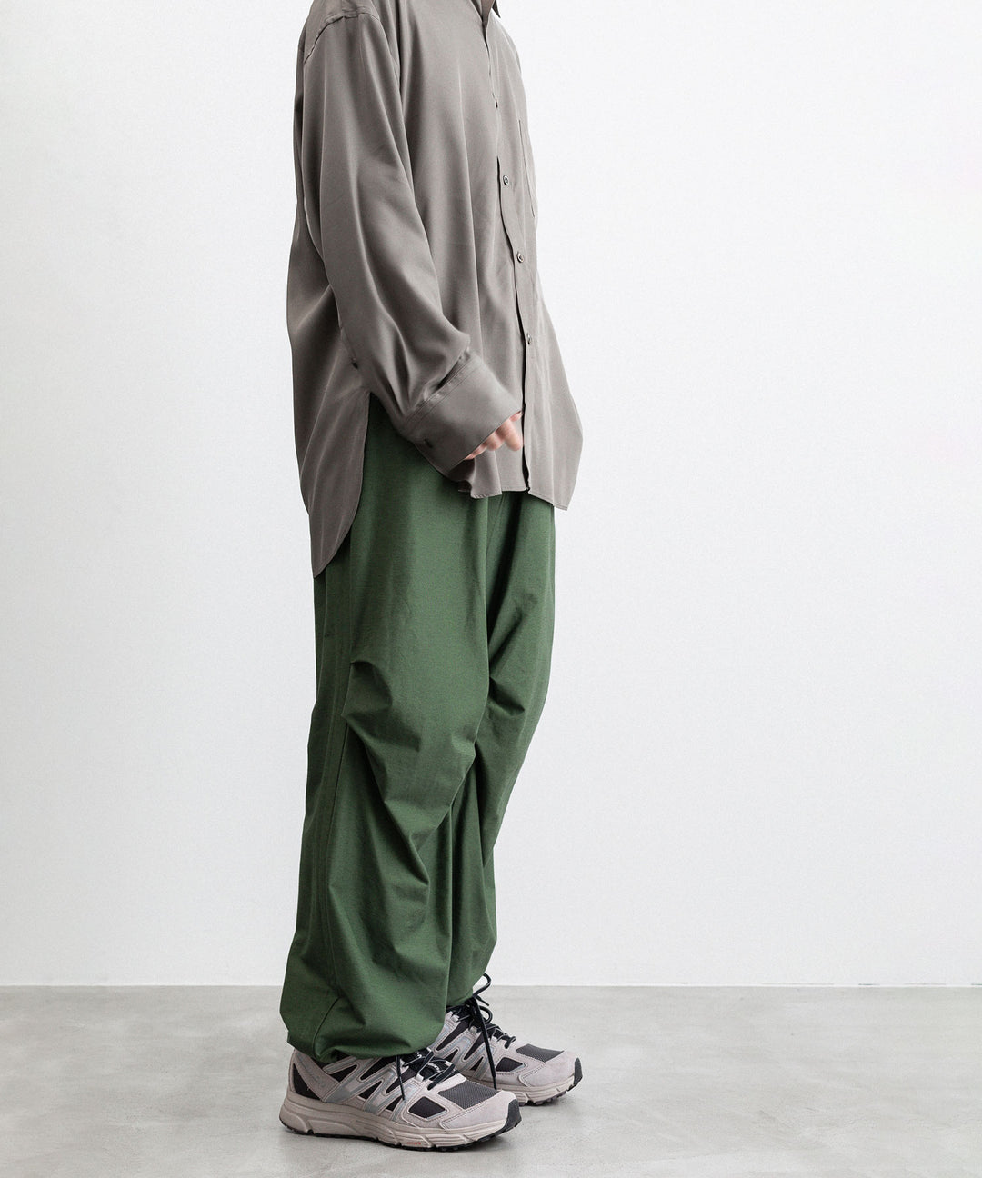 【KANEMASA PHIL.】TYPEWRITER HIGH GAUGE JERSEY OVER PANTS - MILITARY GREEN