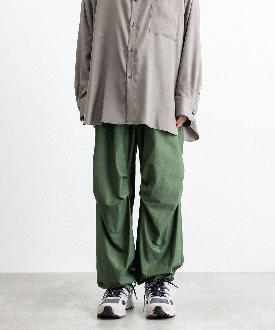 【KANEMASA PHIL.】TYPEWRITER HIGH GAUGE JERSEY OVER PANTS - MILITARY GREEN