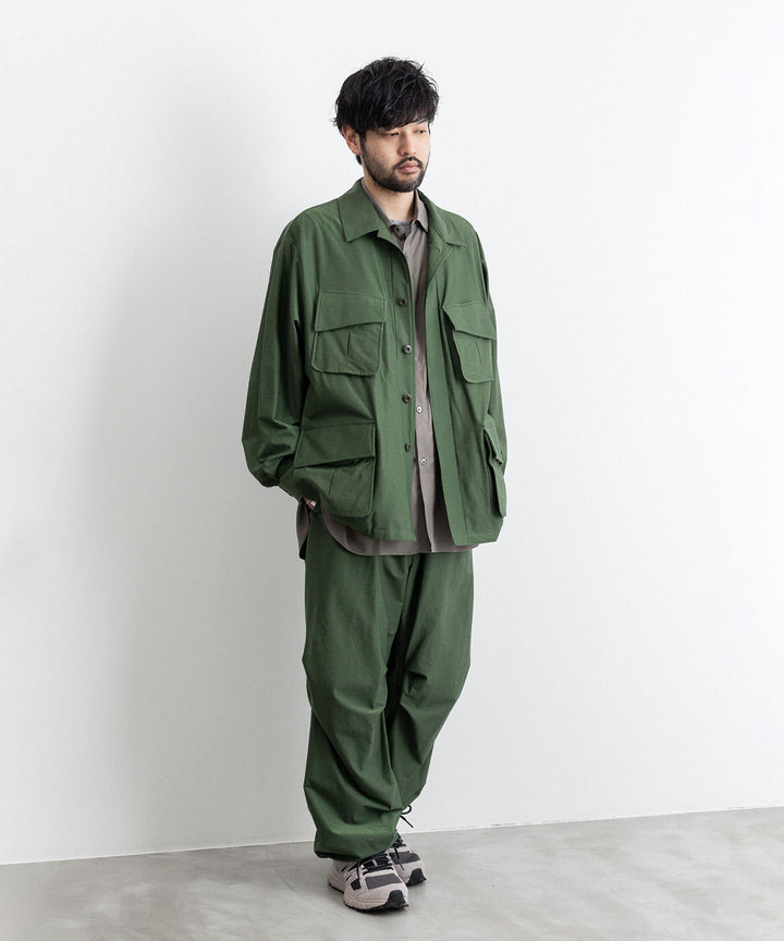 【KANEMASA PHIL.】TYPEWRITER HIGH GAUGE JERSEY OVER PANTS - MILITARY GREEN