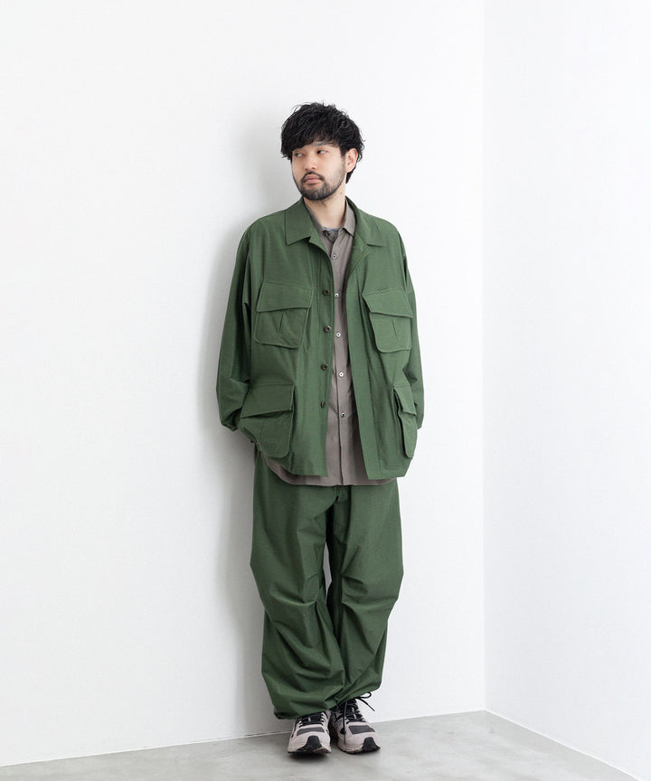 【KANEMASA PHIL.】TYPEWRITER HIGH GAUGE JERSEY OVER PANTS - MILITARY GREEN