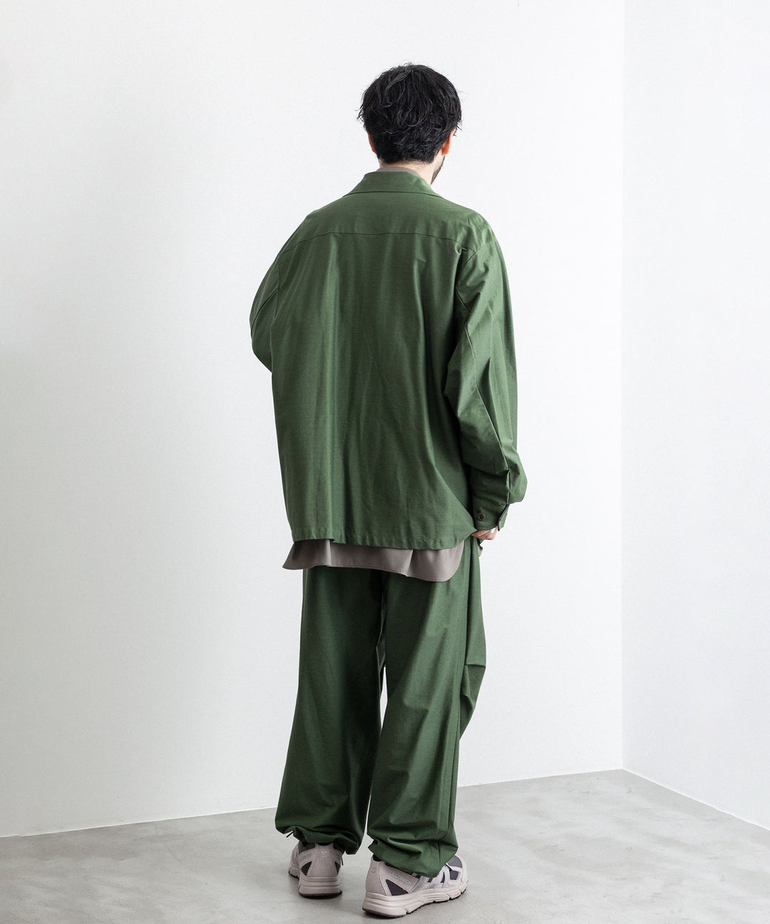 【KANEMASA PHIL.】TYPEWRITER HIGH GAUGE JERSEY OVER PANTS - MILITARY GREEN