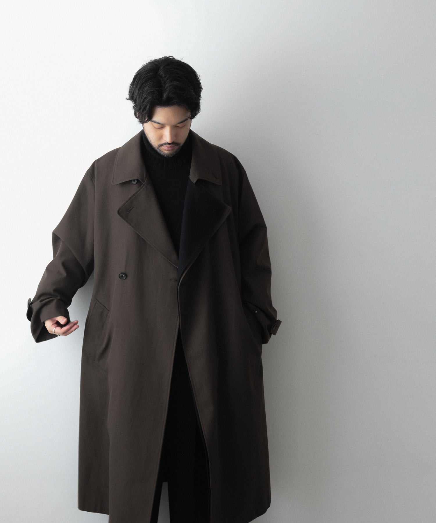 stein 22AW DOUBLE LAPELLED TRENCH COAT M