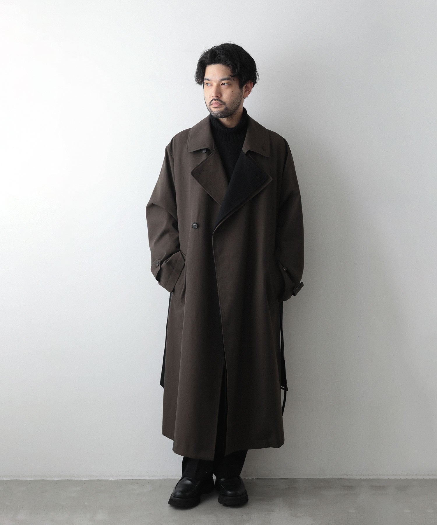 stein / シュタイン】DOUBLE LAPELED DOUBLE BREASTED COAT - MILITARY