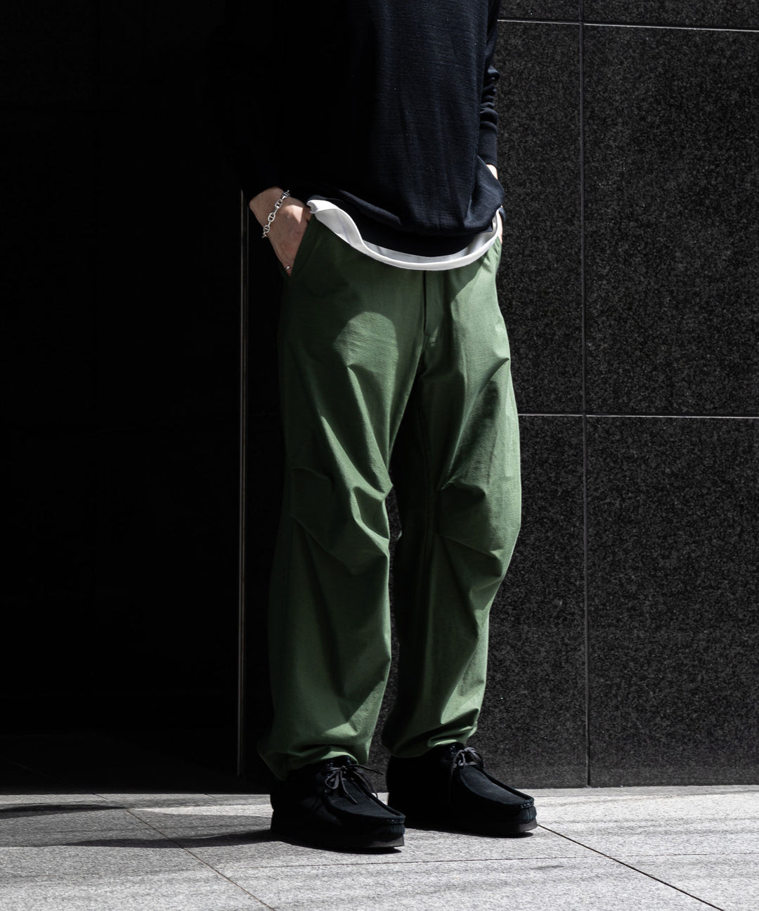【KANEMASA PHIL.】カネマサのTYPEWRITER HIGH GAUGE JERSEY OVER PANTS - MILITARY GREEN