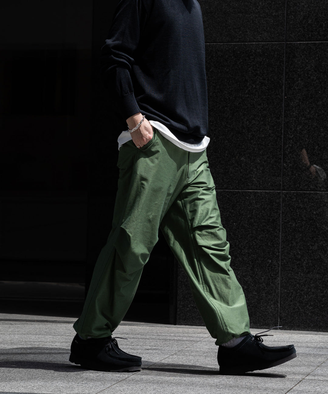 【KANEMASA】TYPEWRITER HIGH GAUGE JERSEY OVER PANTS - MILITARY GREEN