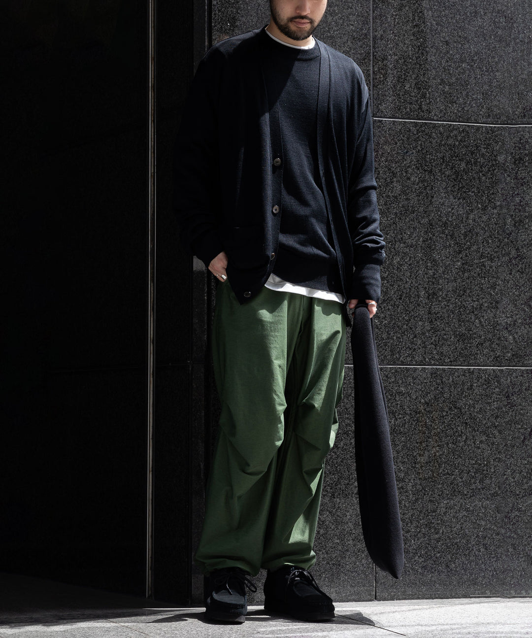 【KANEMASA】TYPEWRITER HIGH GAUGE JERSEY OVER PANTS - MILITARY GREEN
