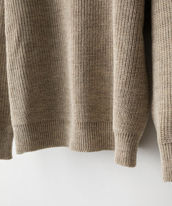 【INTÉRIM】NATURAL WOOL HEAVY FISHERMAN - NATURAL BEIGE 22aw 公式通販サイト session福岡セレクトショップ 