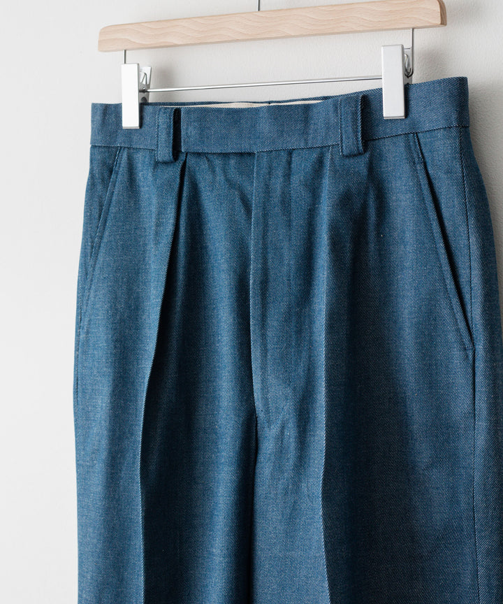 【INTÉRIM】10oz BLUE SHUTTLE DENIM 1-TUCK BAGGY SLACKS 22aw 公式通販サイト sessionセッション福岡セレクトショップ