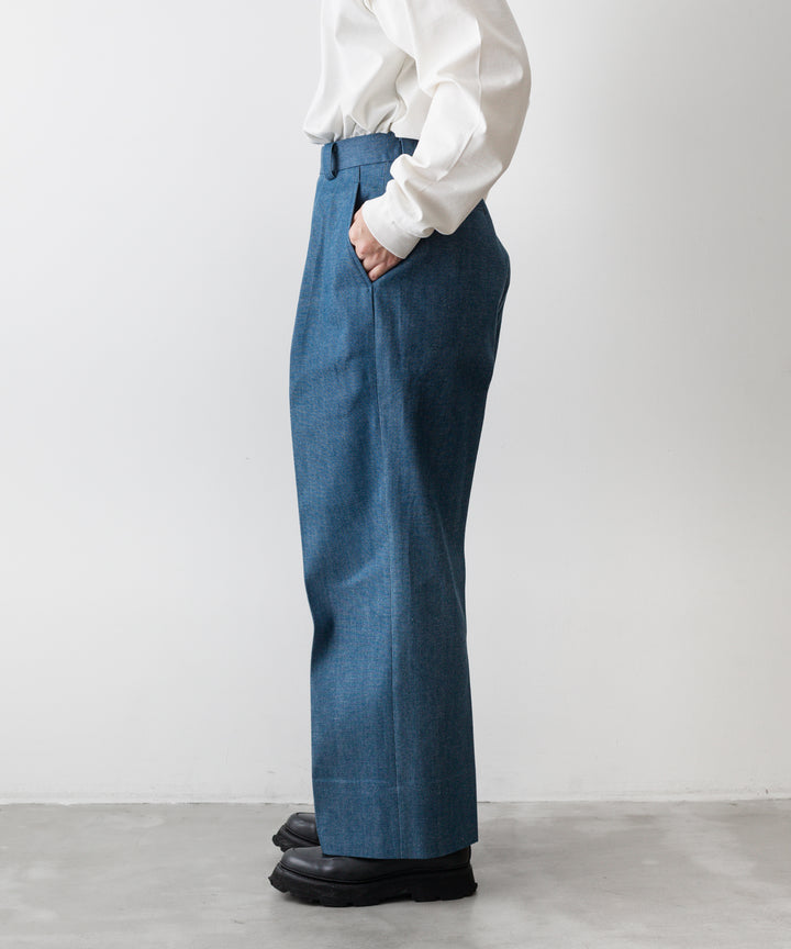 【INTÉRIM】10oz BLUE SHUTTLE DENIM 1-TUCK BAGGY SLACKS 22aw 公式通販サイト sessionセッション福岡セレクトショップ