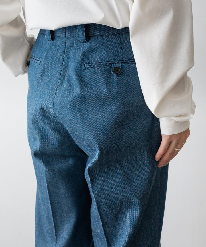 【INTÉRIM】10oz BLUE SHUTTLE DENIM 1-TUCK BAGGY SLACKS 22aw 公式通販サイト sessionセッション福岡セレクトショップ