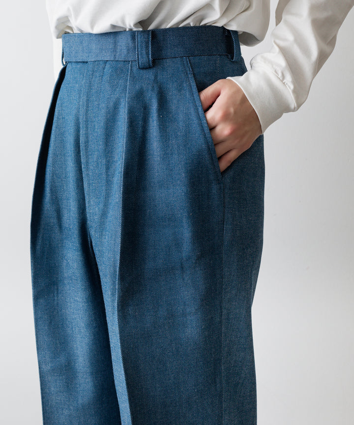 【INTÉRIM】10oz BLUE SHUTTLE DENIM 1-TUCK BAGGY SLACKS 22aw 公式通販サイト sessionセッション福岡セレクトショップ