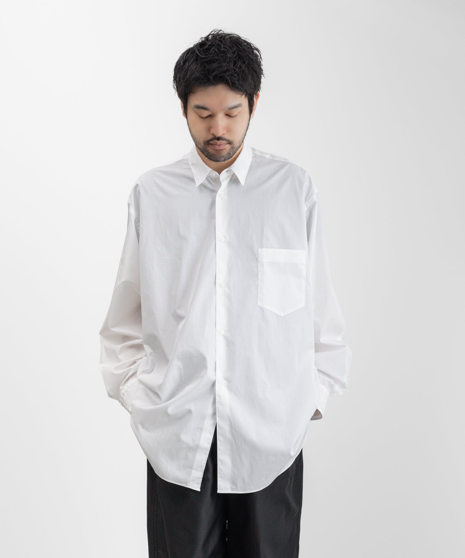 Broad Regular Collar Shirt  WHITE