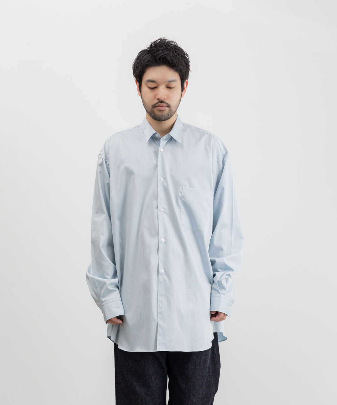 INTERIM(インテリム)の22AWコレクションのHYPER BIG 200/2 SUPIMA TWILL REGULAR COLLAR SHIRTの L.BLUE