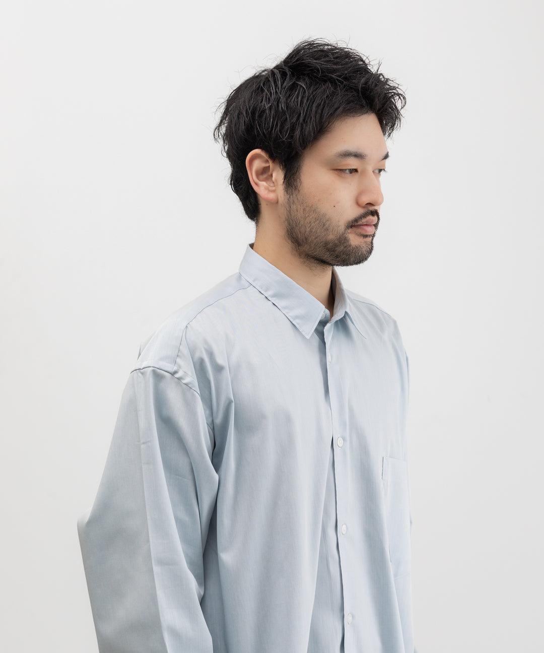 INTERIM(インテリム)の22AWコレクションのHYPER BIG 200/2 SUPIMA TWILL REGULAR COLLAR SHIRTの L.BLUE