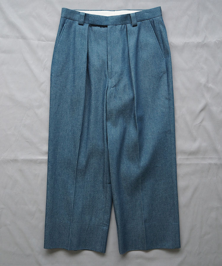 【INTÉRIM】10oz BLUE SHUTTLE DENIM 1-TUCK BAGGY SLACKS 22aw 公式通販サイト sessionセッション福岡セレクトショップ
