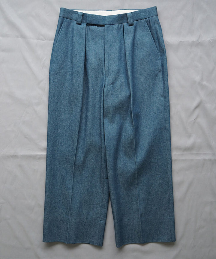 【INTÉRIM】10oz BLUE SHUTTLE DENIM 1-TUCK BAGGY SLACKS 22aw 公式通販サイト sessionセッション福岡セレクトショップ