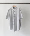 【KANEMASA】LONDON STRIPE DRESS JERSEY SHORT SLEEVE SHIRT - LIGHT GRAY×WHITE