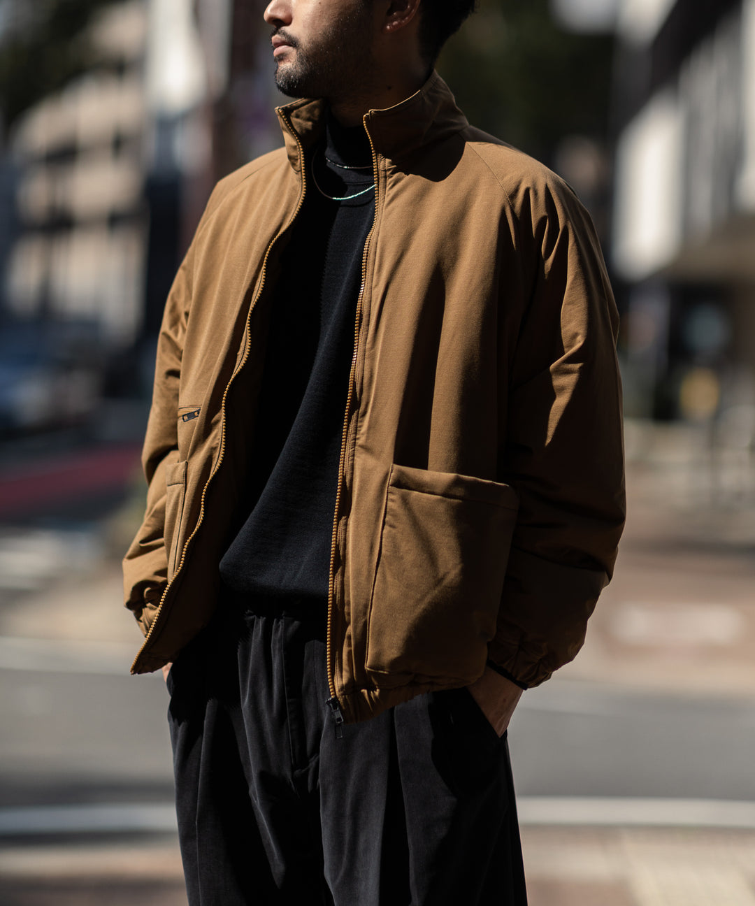 KANEMASA(カネマサ)の22AWコレクションのTYPEWRITER KNIT PCU BLOUSONのCOYOTE