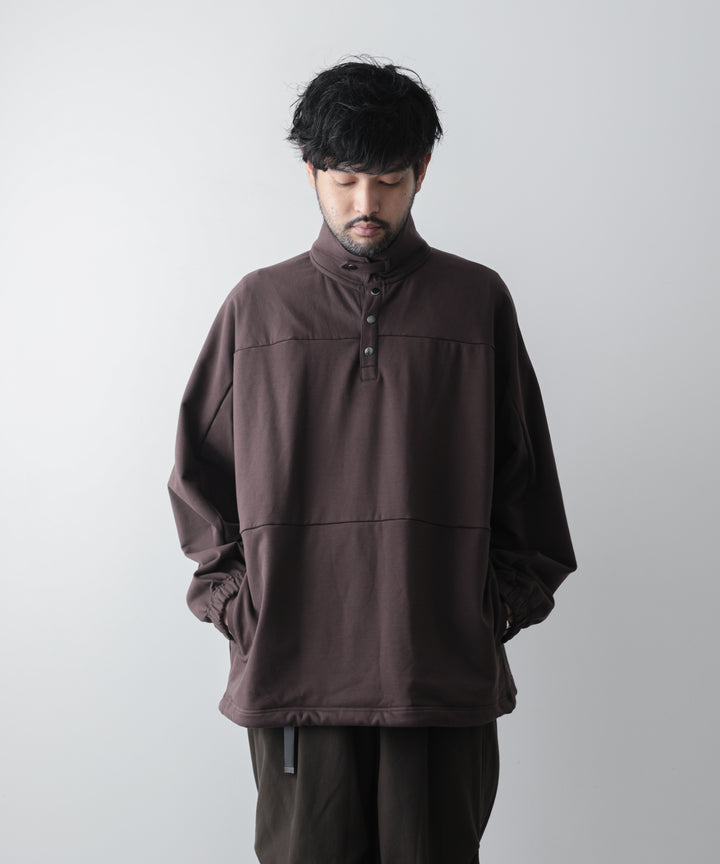 カネマサ通販【KANEMASA】SUPER FINE GAUGE LOOSE LONG SLEEVE POLO - BROWN