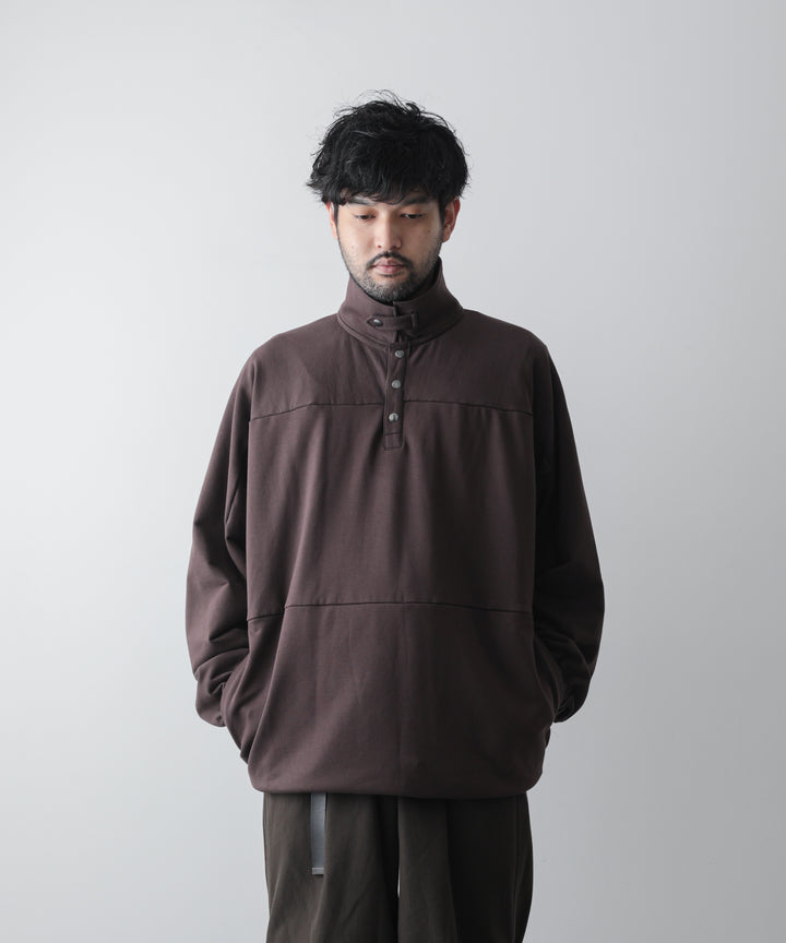カネマサ通販【KANEMASA】SUPER FINE GAUGE LOOSE LONG SLEEVE POLO - BROWN