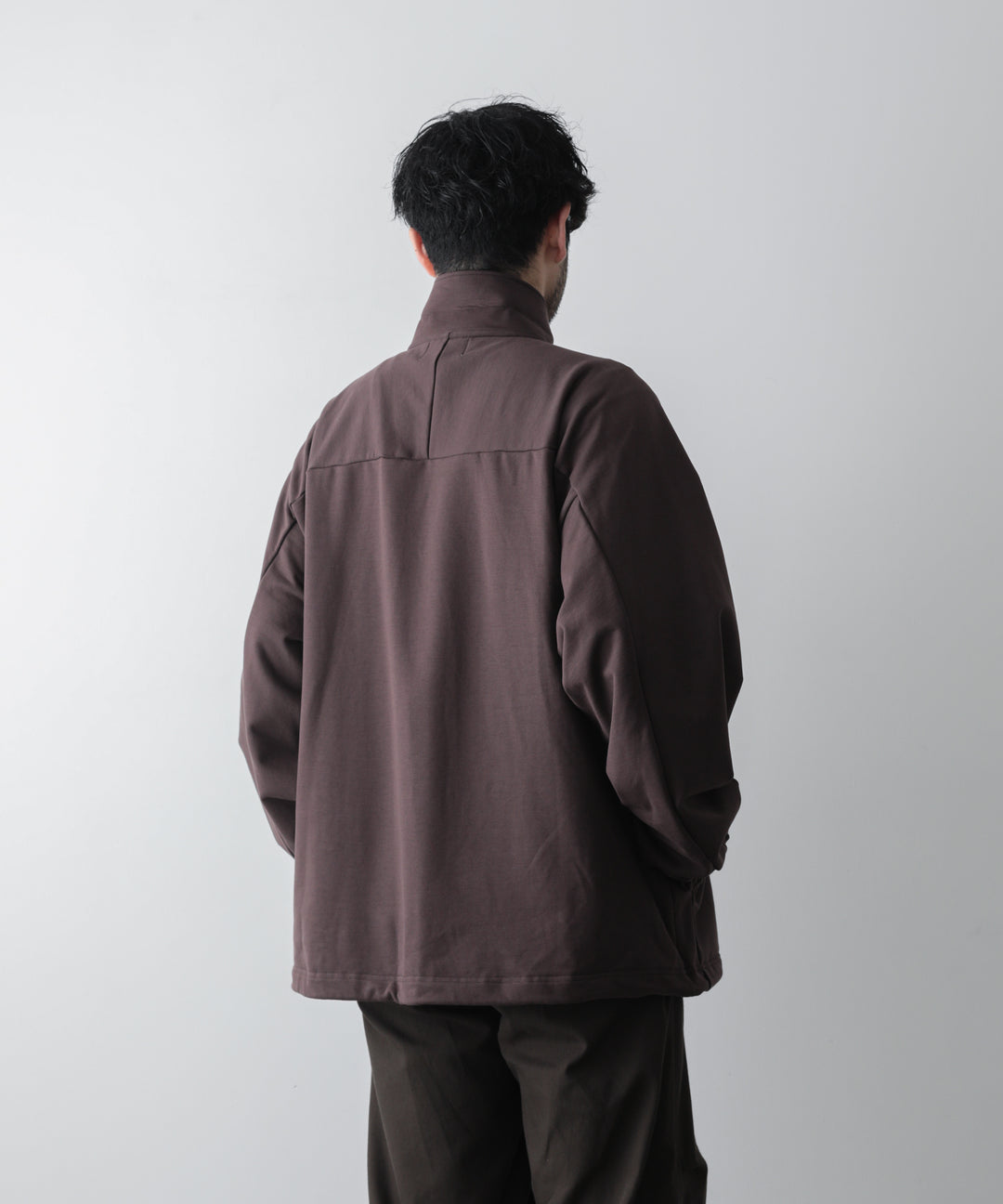 カネマサ通販【KANEMASA】SUPER FINE GAUGE LOOSE LONG SLEEVE POLO - BROWN