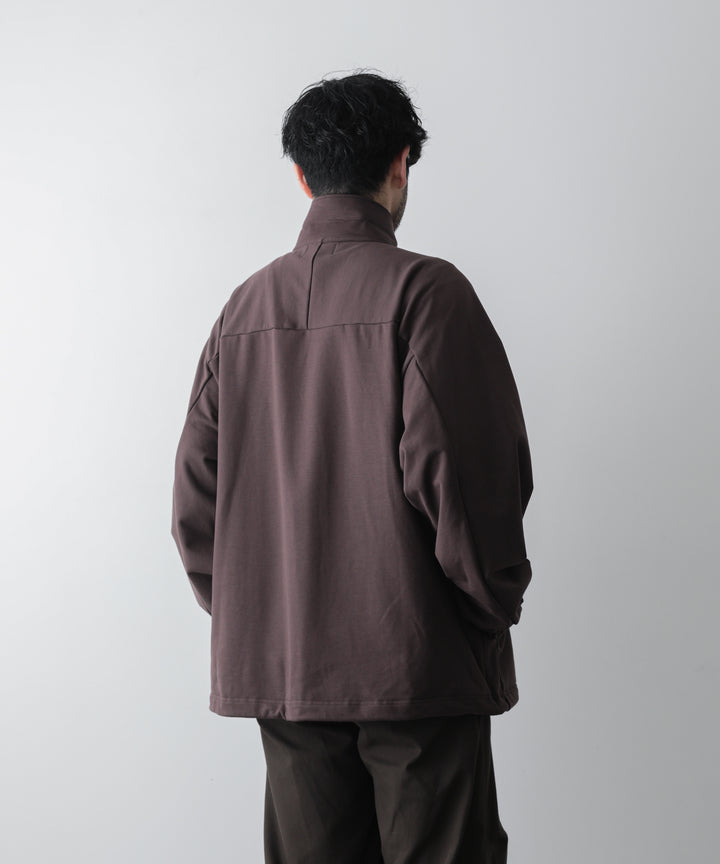 カネマサ通販【KANEMASA】SUPER FINE GAUGE LOOSE LONG SLEEVE POLO - BROWN