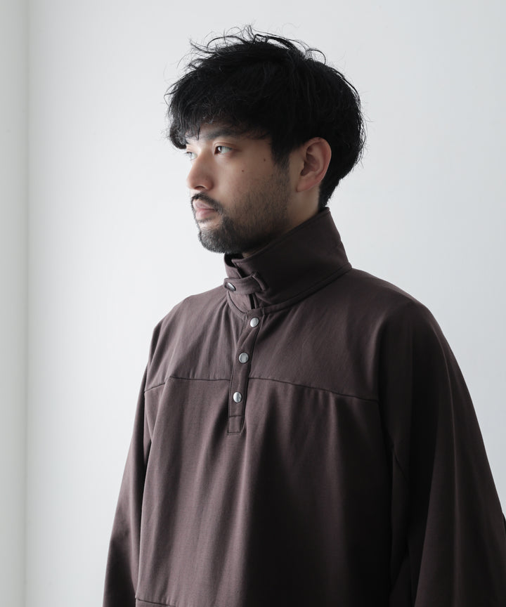 カネマサ通販【KANEMASA】SUPER FINE GAUGE LOOSE LONG SLEEVE POLO - BROWN