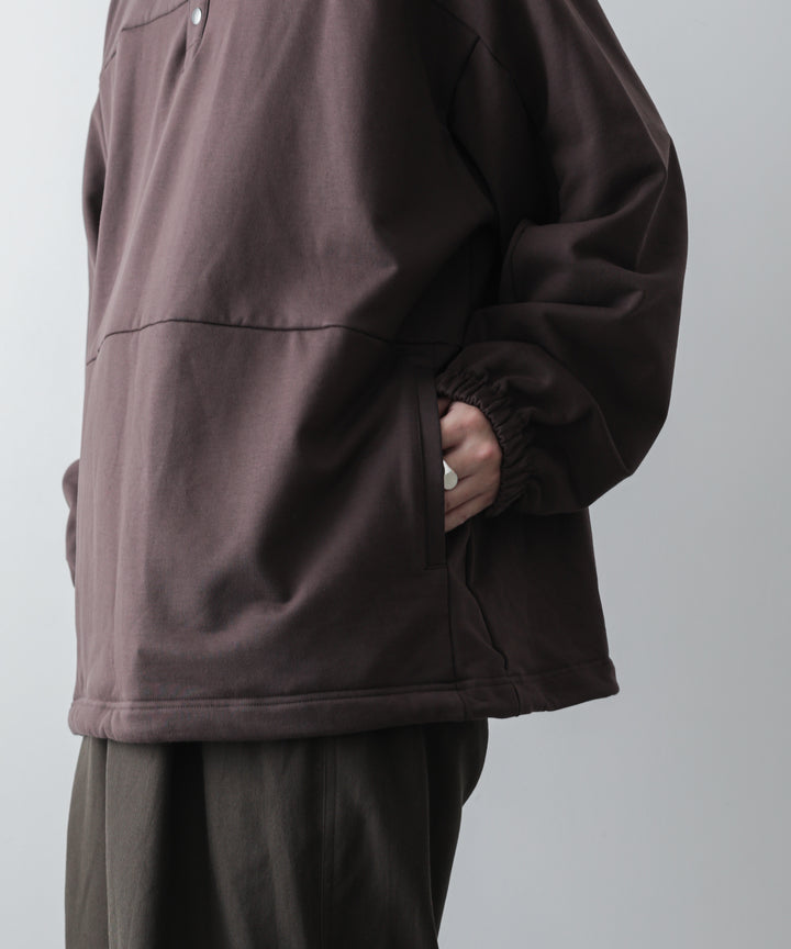 カネマサ通販【KANEMASA】SUPER FINE GAUGE LOOSE LONG SLEEVE POLO - BROWN