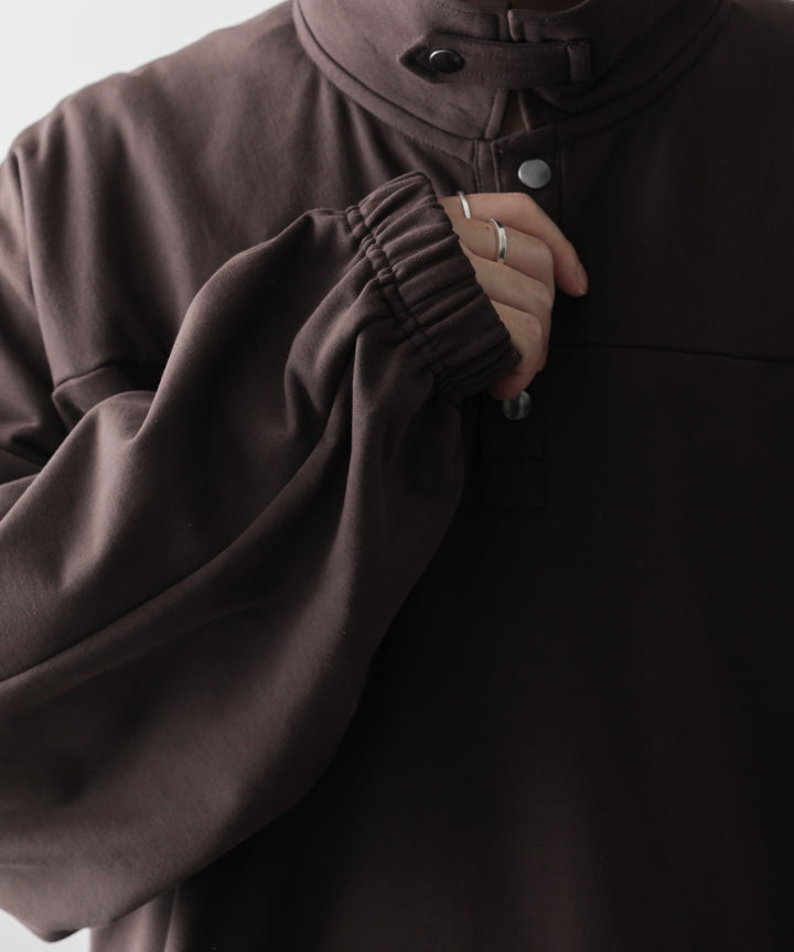 カネマサ通販【KANEMASA】SUPER FINE GAUGE LOOSE LONG SLEEVE POLO - BROWN