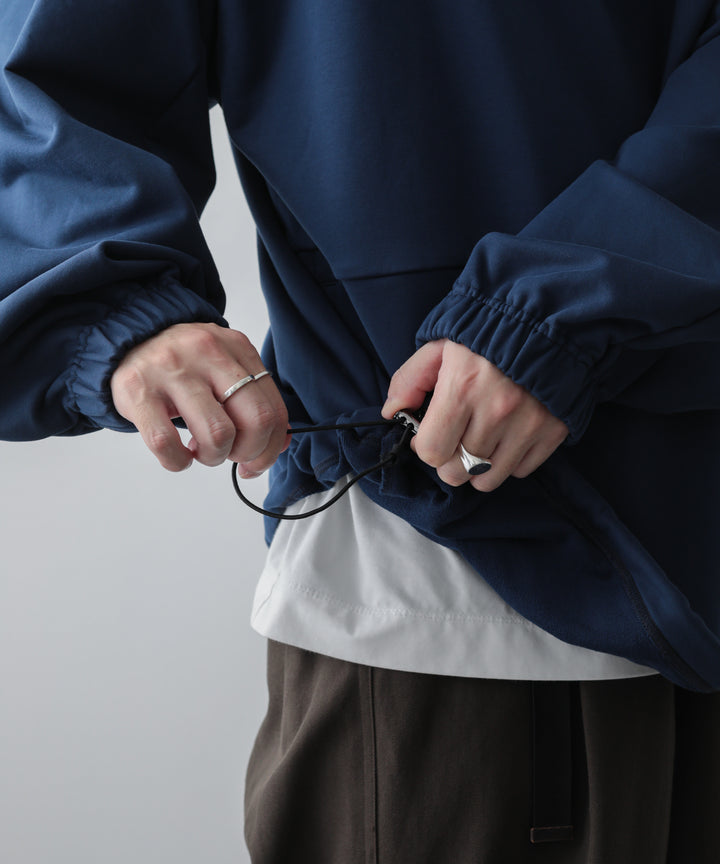 【KANEMASA】SUPER FINE GAUGE LOOSE LONG SLEEVE POLO - NAVY