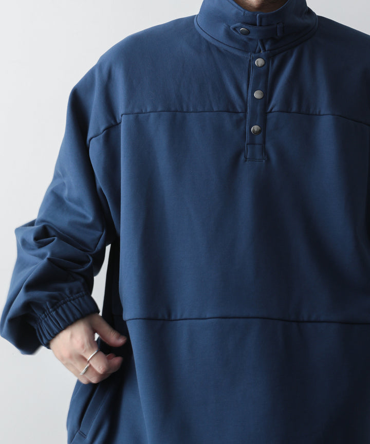 【KANEMASA】SUPER FINE GAUGE LOOSE LONG SLEEVE POLO - NAVY