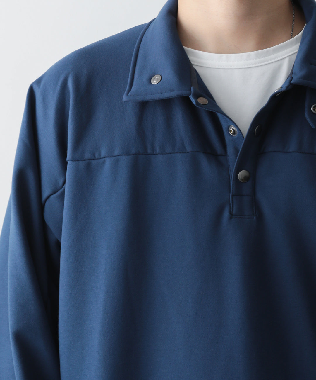 【KANEMASA】SUPER FINE GAUGE LOOSE LONG SLEEVE POLO - NAVY