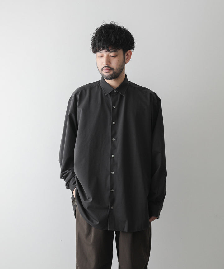 KANEMASA(カネマサ)の22AWコレクションのROYAL OX DRESS KNIT LOOSE FIT SHIRTのCHARCOAL