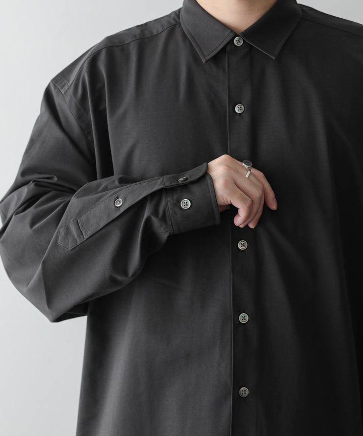 KANEMASA(カネマサ)の22AWコレクションのROYAL OX DRESS KNIT LOOSE FIT SHIRTのCHARCOAL