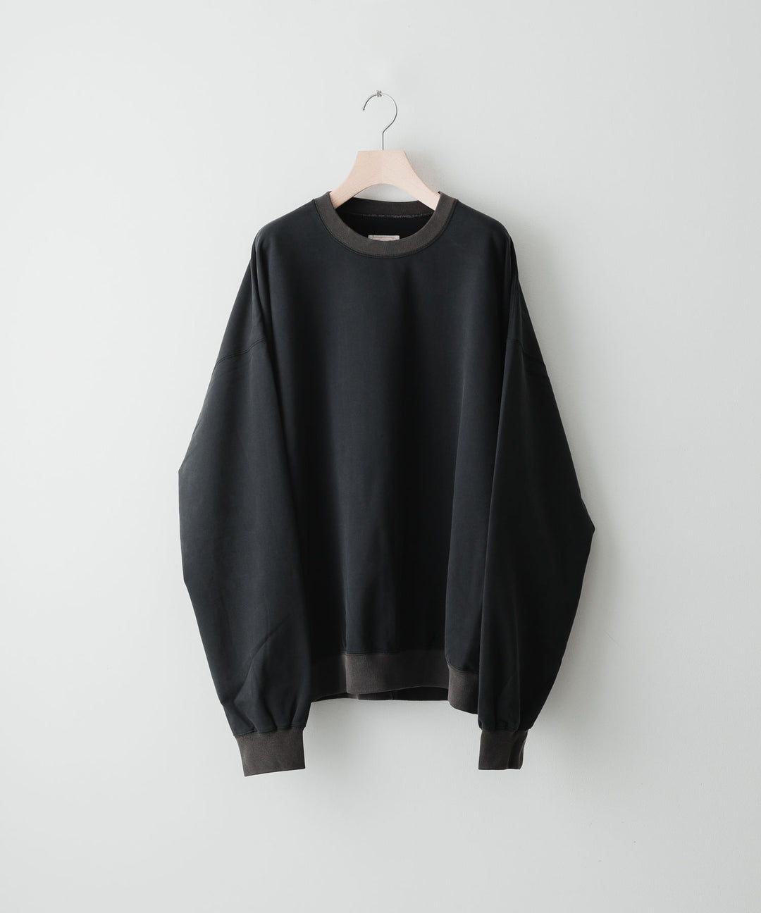 【KANEMASAカネマサのスウェット】SUPER FINE GAUGE VINTAGE PULL OVER OZONE FINISHING - BLACK