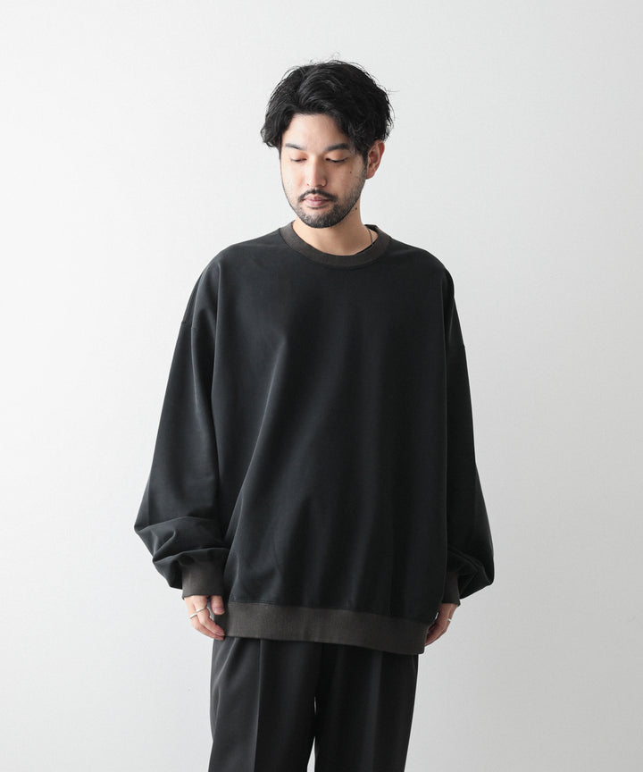 【KANEMASAカネマサのスウェット】SUPER FINE GAUGE VINTAGE PULL OVER OZONE FINISHING - BLACK
