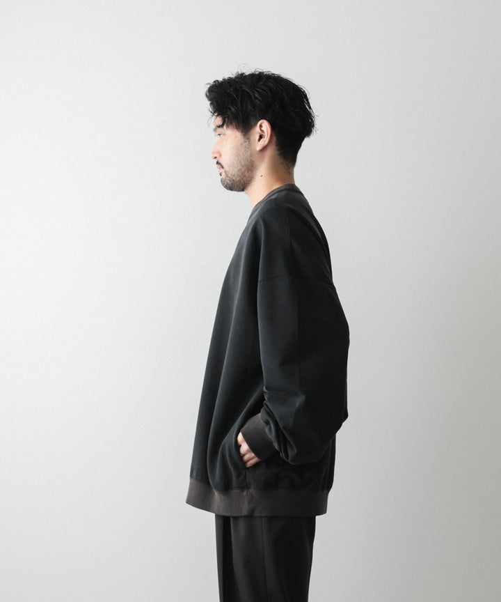 【KANEMASAカネマサのスウェット】SUPER FINE GAUGE VINTAGE PULL OVER OZONE FINISHING - BLACK