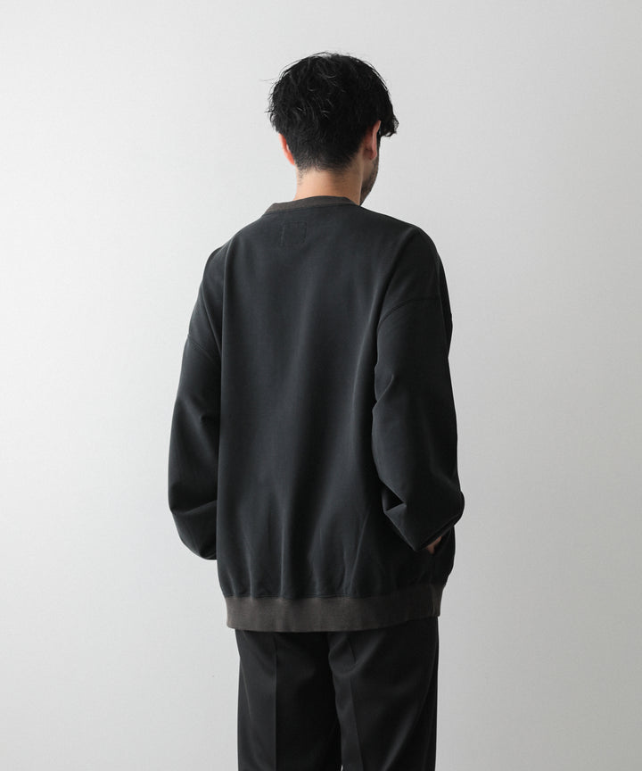 【KANEMASAカネマサのスウェット】SUPER FINE GAUGE VINTAGE PULL OVER OZONE FINISHING - BLACK