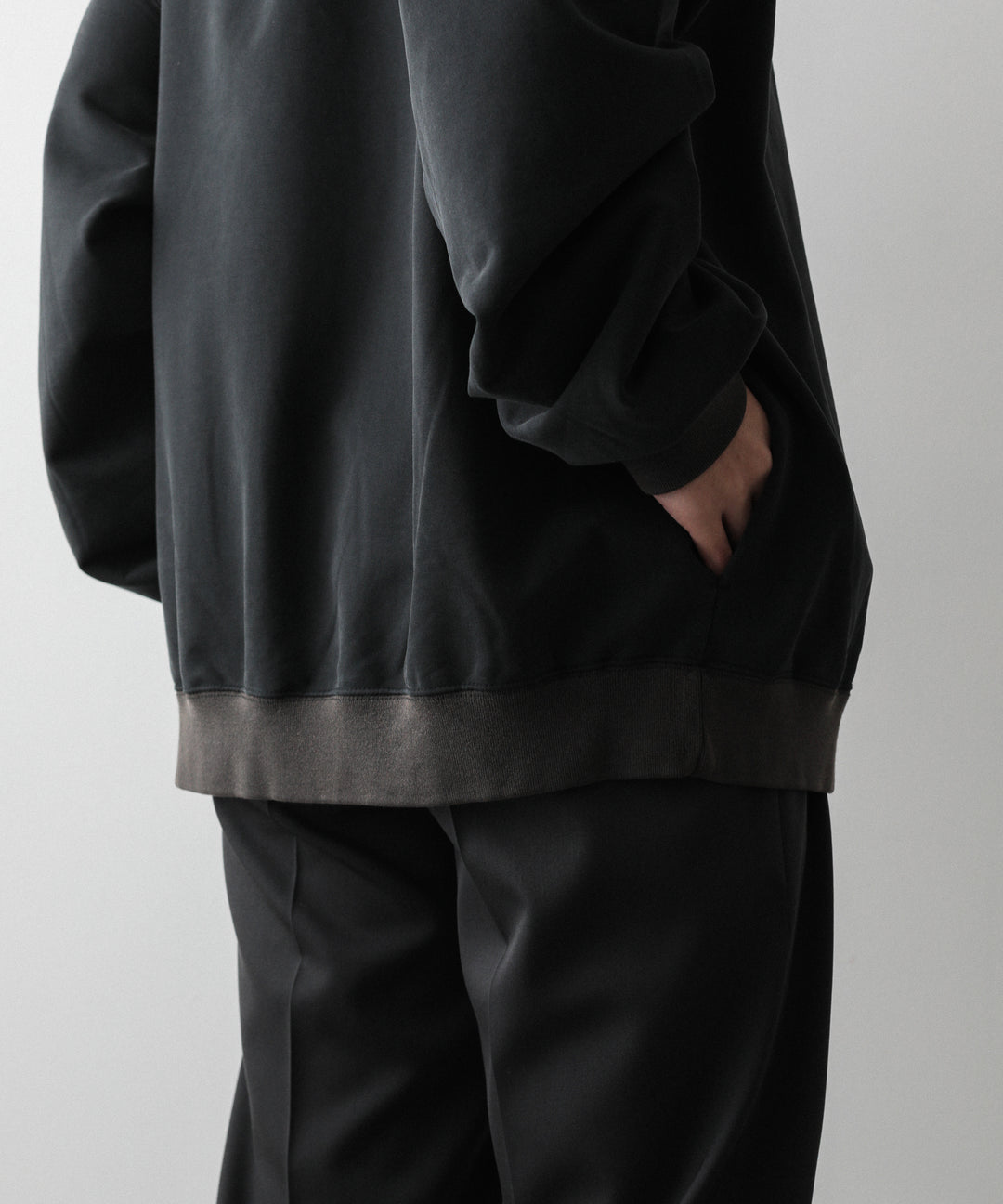 【KANEMASAカネマサのスウェット】SUPER FINE GAUGE VINTAGE PULL OVER OZONE FINISHING - BLACK