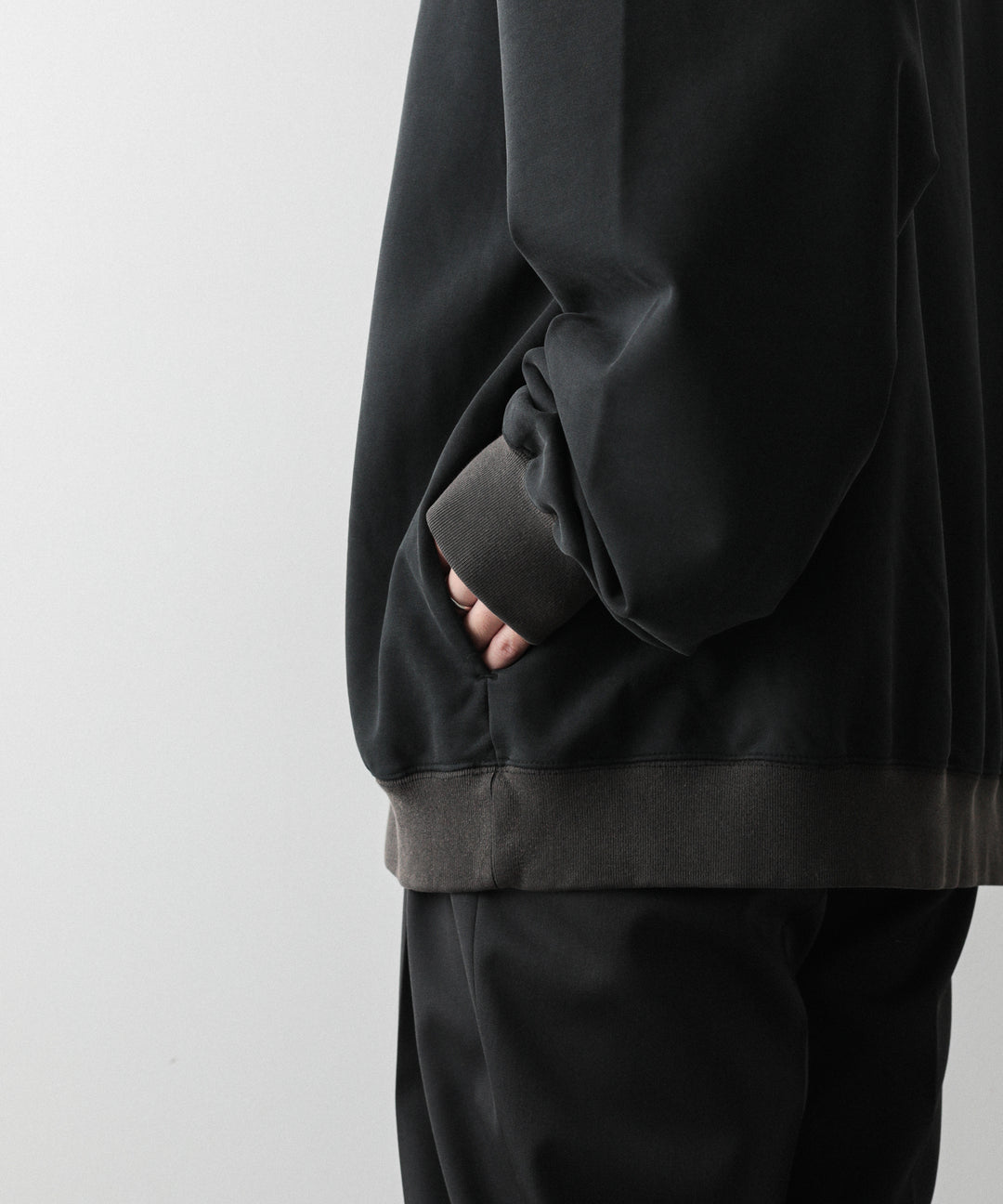 【KANEMASAカネマサのスウェット】SUPER FINE GAUGE VINTAGE PULL OVER OZONE FINISHING - BLACK