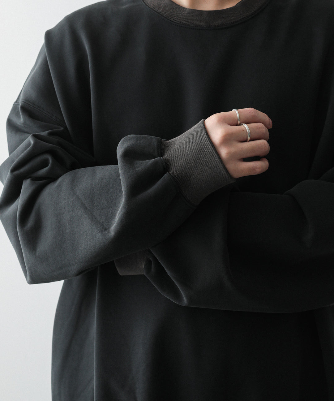【KANEMASAカネマサのスウェット】SUPER FINE GAUGE VINTAGE PULL OVER OZONE FINISHING - BLACK