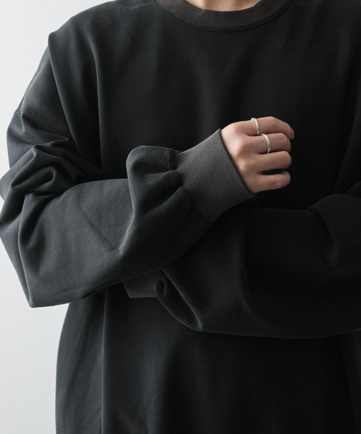 【KANEMASAカネマサのスウェット】SUPER FINE GAUGE VINTAGE PULL OVER OZONE FINISHING - BLACK