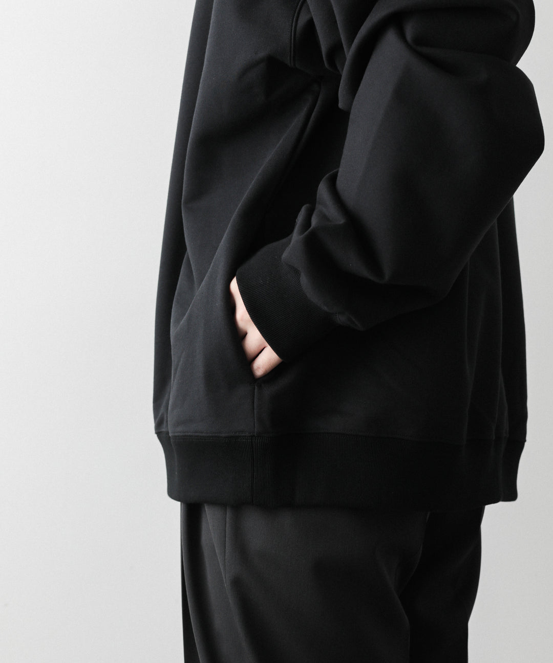 【KANEMASAカネマサのスウェット】SUPER FINE GAUGE LOOSE FIT PULL OVER - BLACK