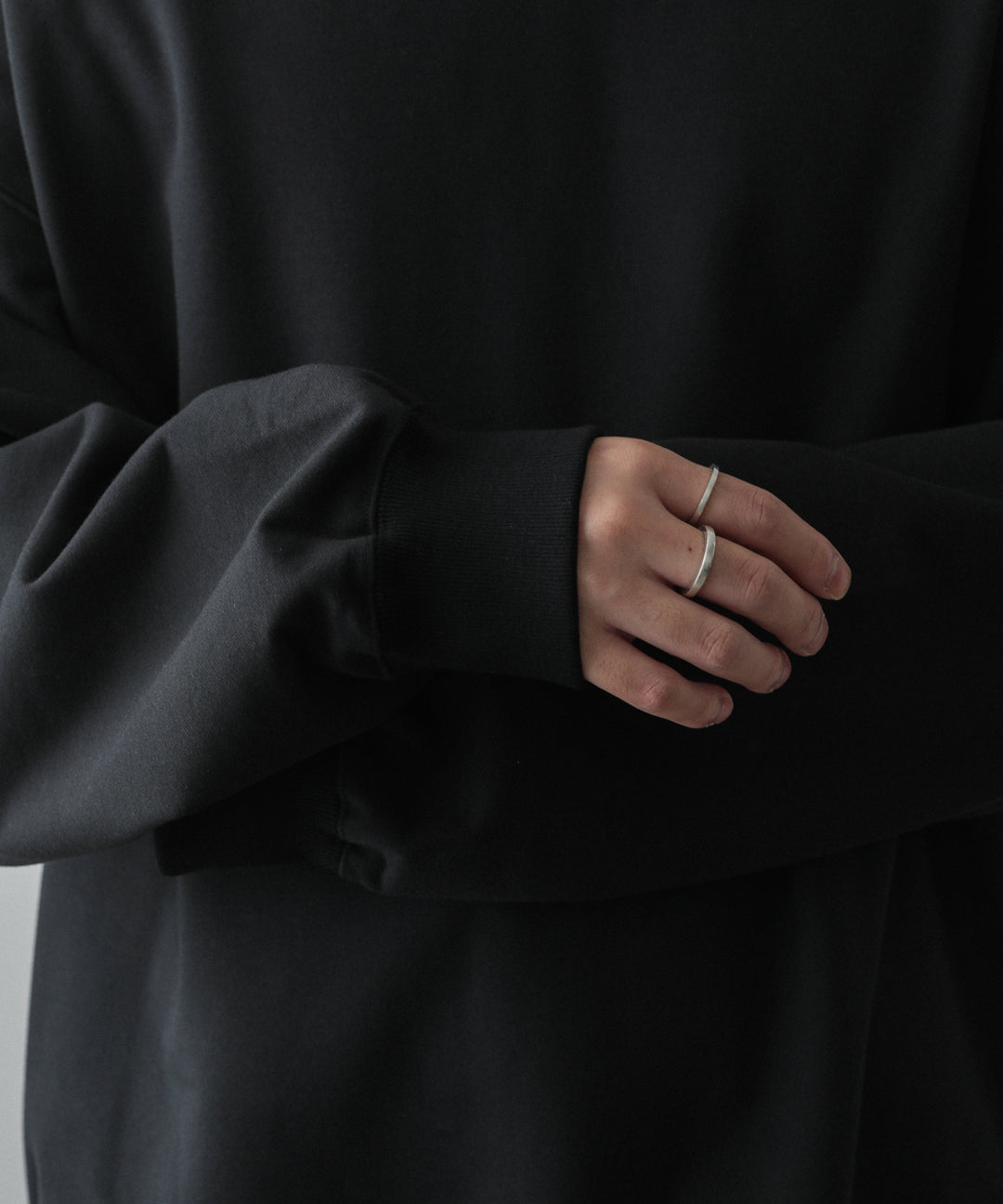 【KANEMASAカネマサのスウェット】SUPER FINE GAUGE LOOSE FIT PULL OVER - BLACK