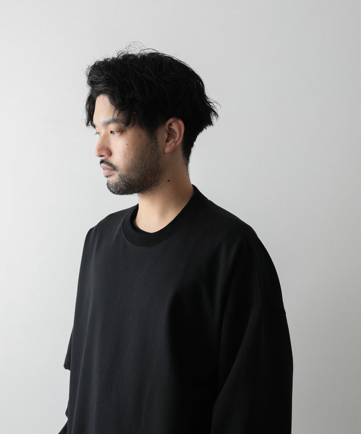 【KANEMASAカネマサのスウェット】SUPER FINE GAUGE LOOSE FIT PULL OVER - BLACK