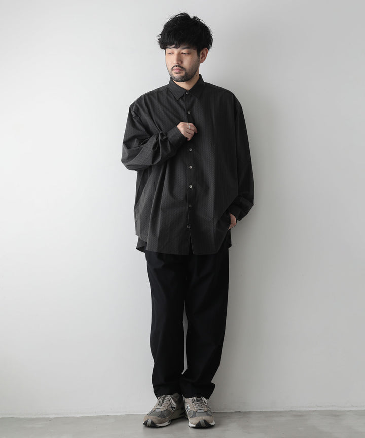 【KANEMASA】HIGH GAUGE ECONYL SLACKS - BLACK